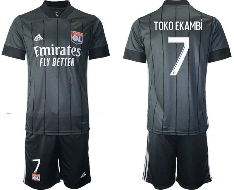 Men 2020-2021 club Olympique Lyonnais away #7 black Soccer Jerseys->other club jersey->Soccer Club Jersey